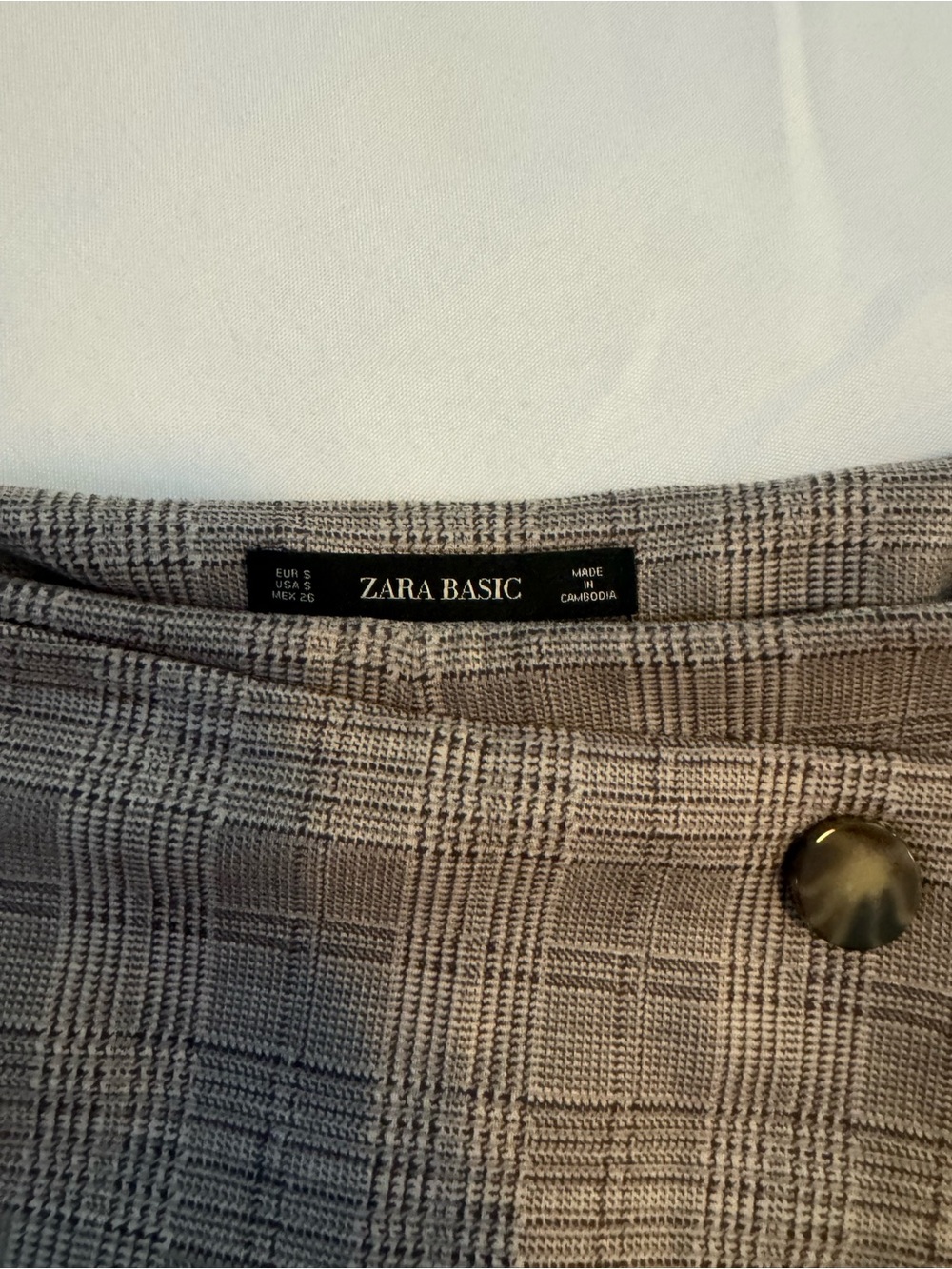 Zara Plaid Wrap-Style Mini Skort in Taupe and Black - Picture 2 of 5